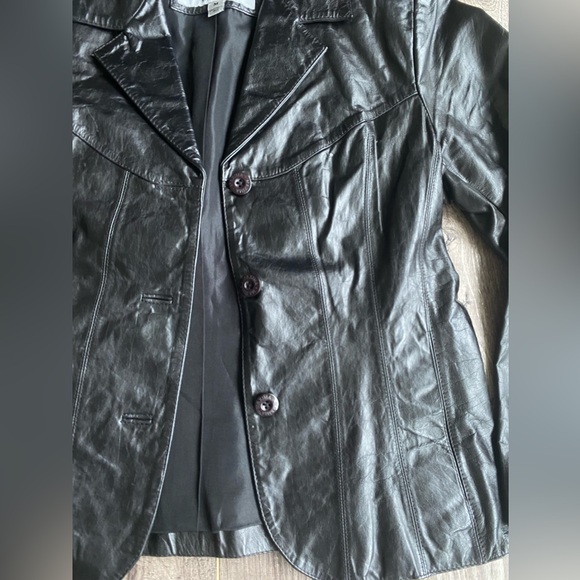 Wilson’s Leather Maxima black genuine leather button up jacket - Picture 2 of 16